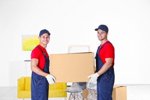 Secured items arranged safely inside a transport van