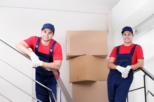 Commercial removals team relocating office items in Finchley
