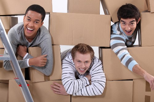 Packed household items ready for transport during a Finchley home move