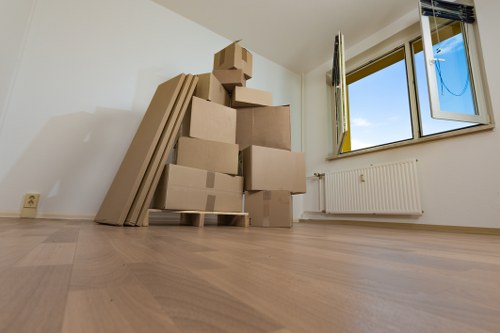 Moving van loading equipment during a Finchley business relocation