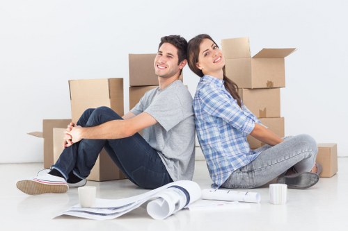 Removal van parked for a home move in Finchley