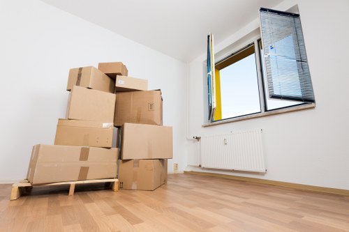 Packed household items ready for removal services in Finchley