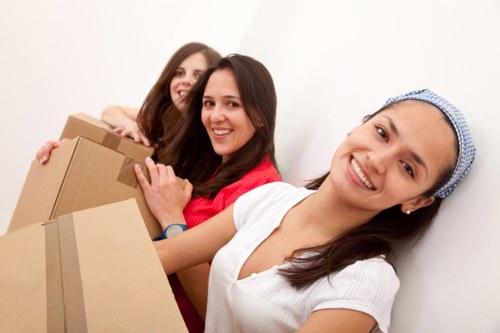 Prepared boxes and furniture for a house move in Finchley