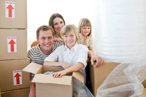 Business relocation items being moved with a removals van