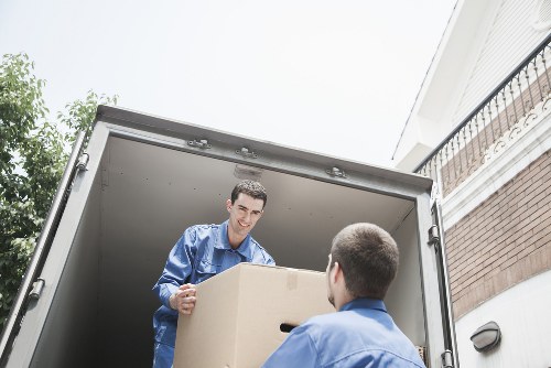 Removal van and team working on a Finchley residential street