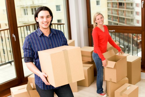 North London moving van with eco-friendly waste separation items